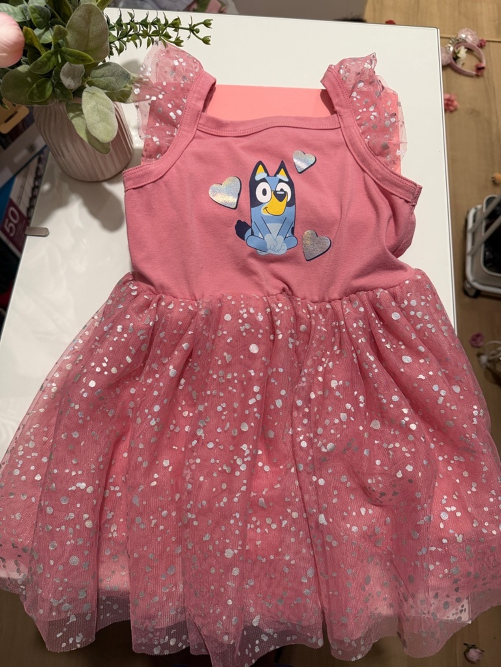 Target Pink Bluey Heart Tulle Dress